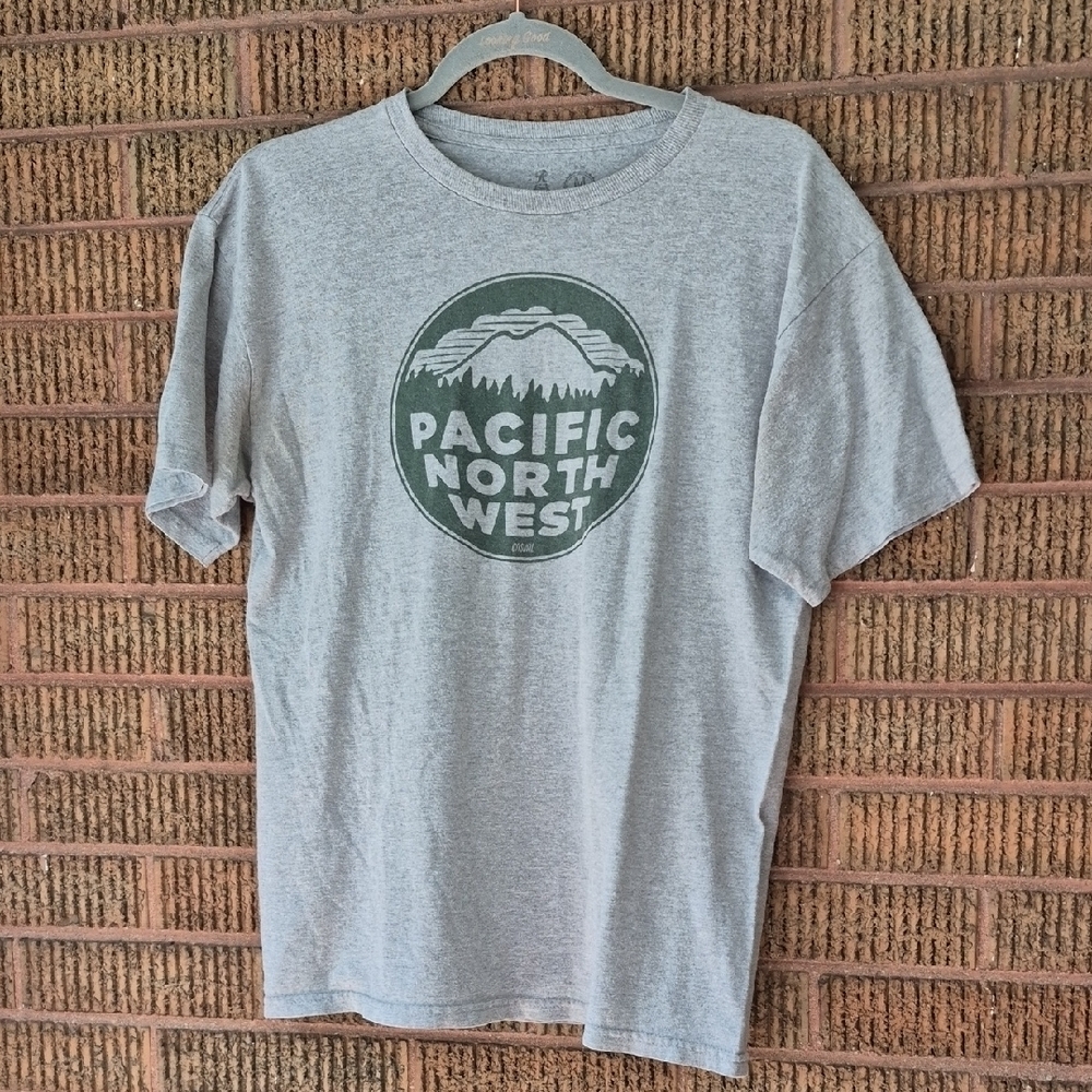Gray and Green Adventure Tee Short Sleeve